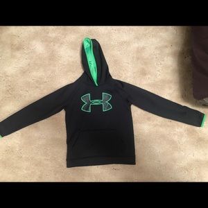 Black and lime green Under Armour hoodie